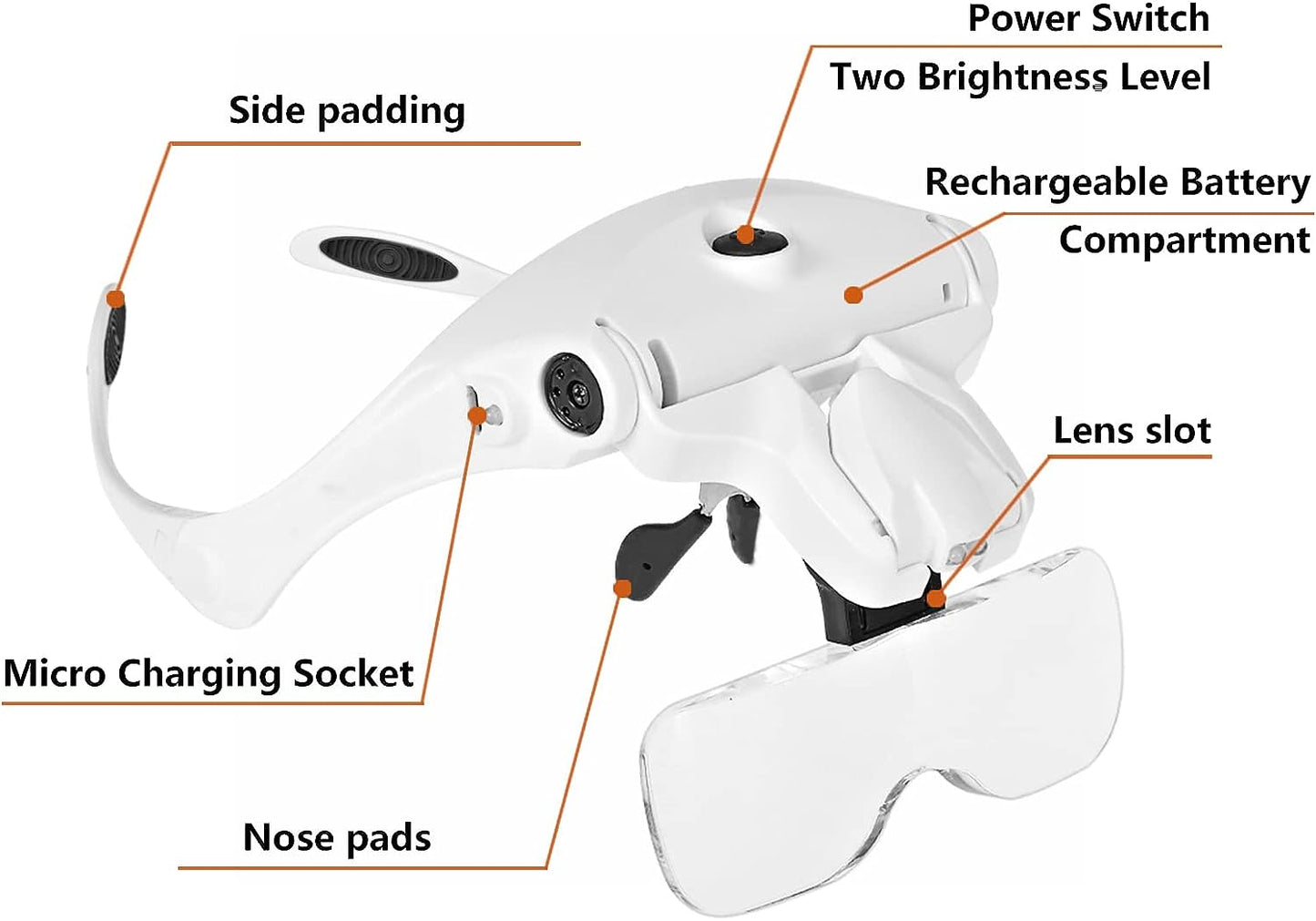 Lash Magnifier, Rechargeable Glasses For Lash Extensions