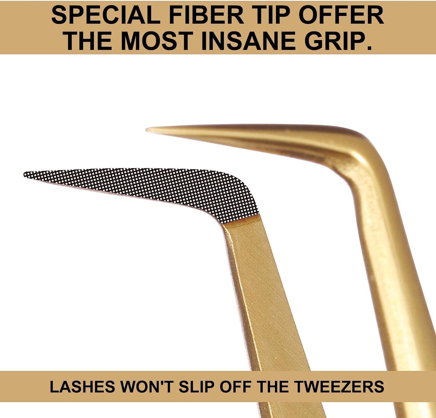 Fiber Tip Lash Tweezers For Eyelash Extension 3 Pcs