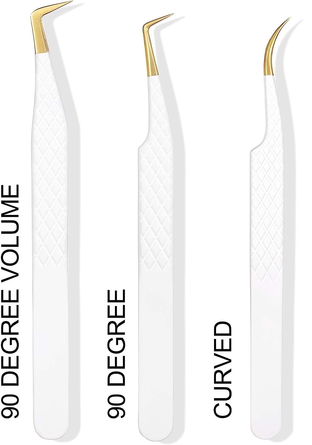 Fiber Tip Lash Tweezers For Eyelash Extension 3 Pcs