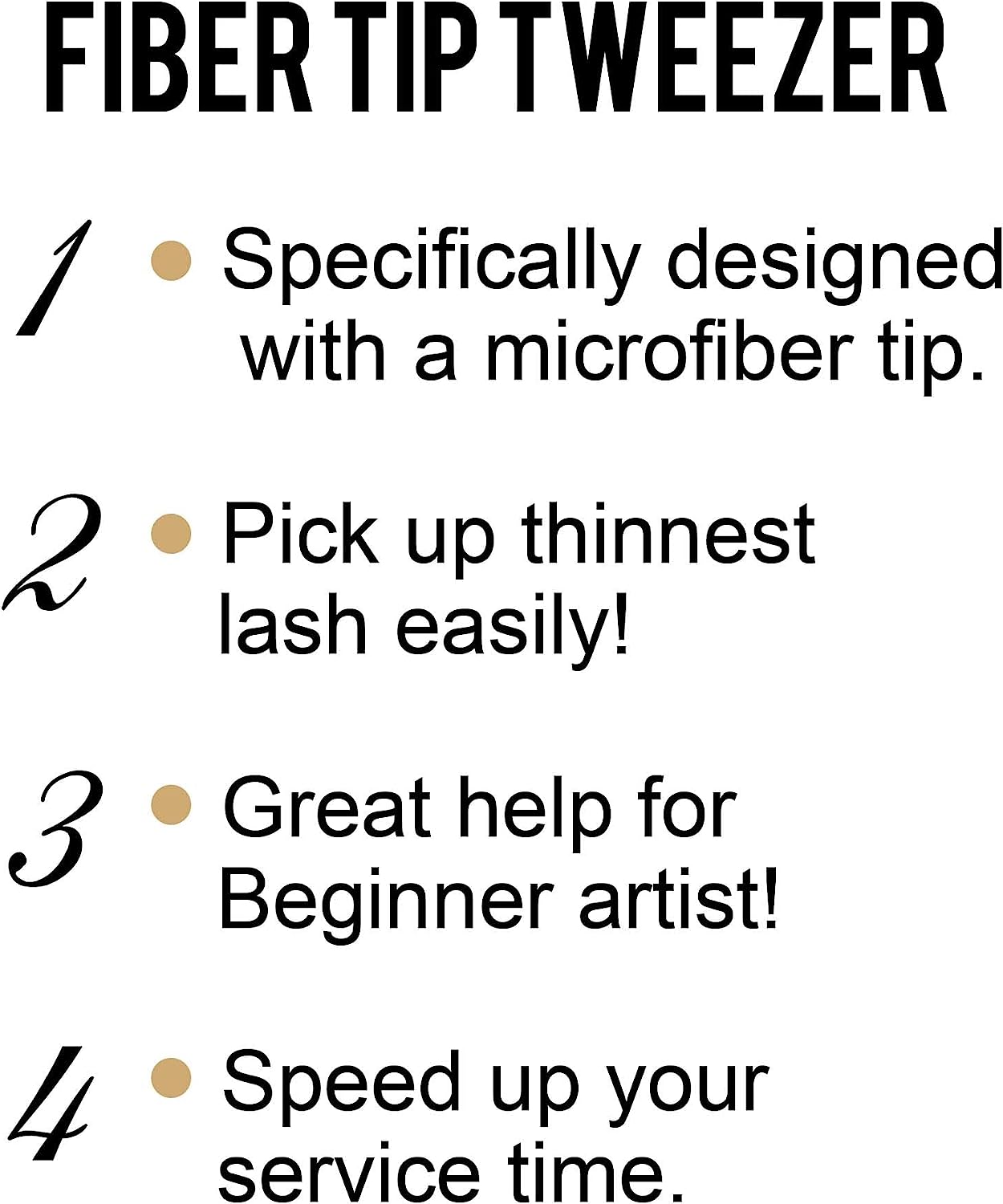 Fiber Tip Lash Tweezers For Eyelash Extension 3 Pcs